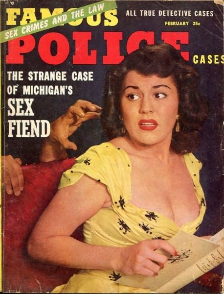 Famous Police Cases February 1954 magazine back issue Famous Police Cases magizine back copy 