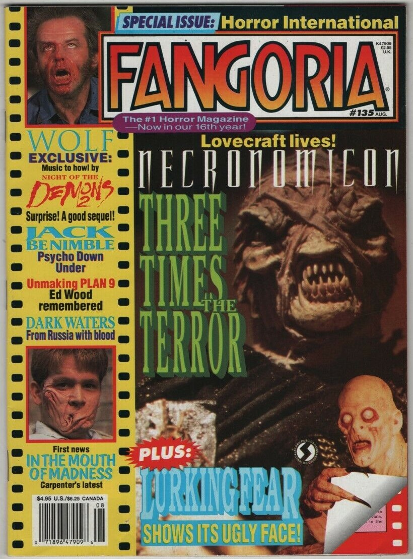 Fangoria # 135, August 1994 magazine back issue Fangoria magizine back copy 