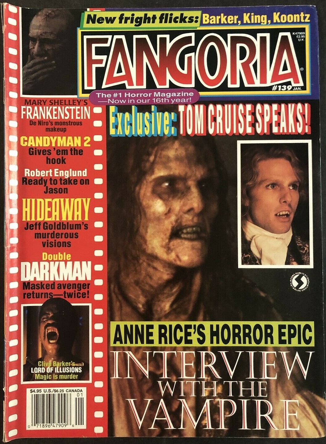 Fangoria # 139, January 1995 magazine back issue Fangoria magizine back copy 