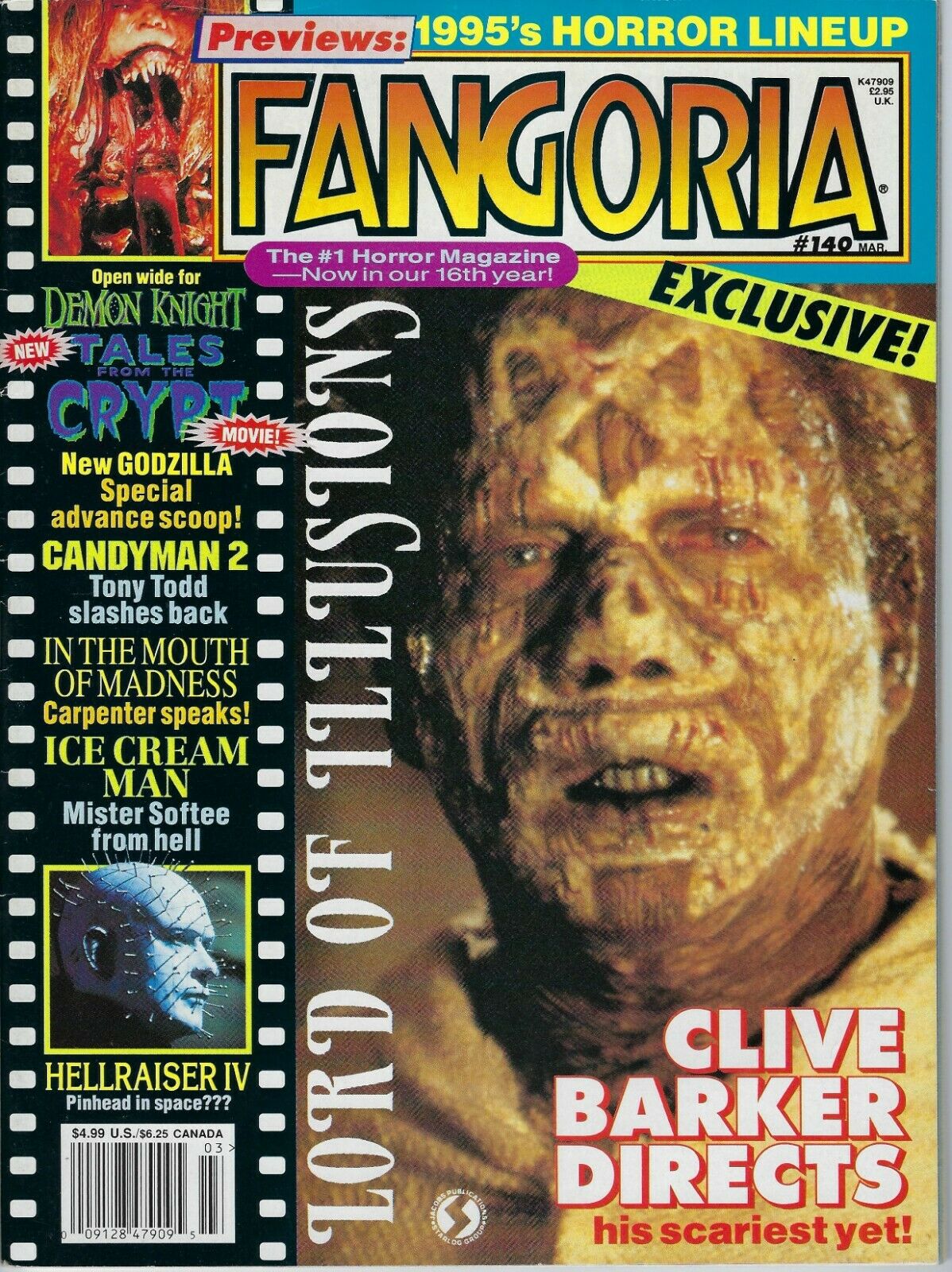 Fangoria # 140, March 1995 magazine back issue Fangoria magizine back copy 