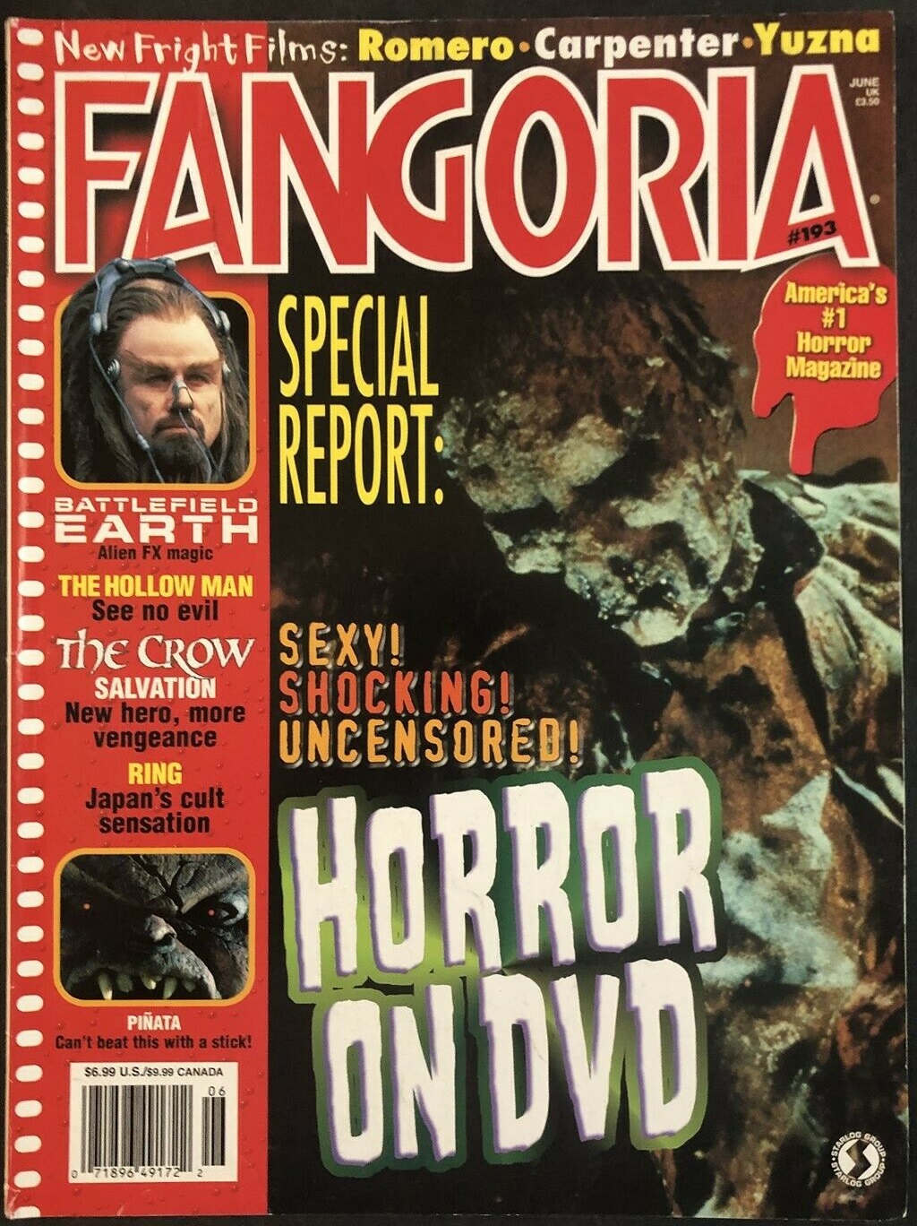 Fangoria # 193, June 2000 magazine back issue Fangoria magizine back copy 