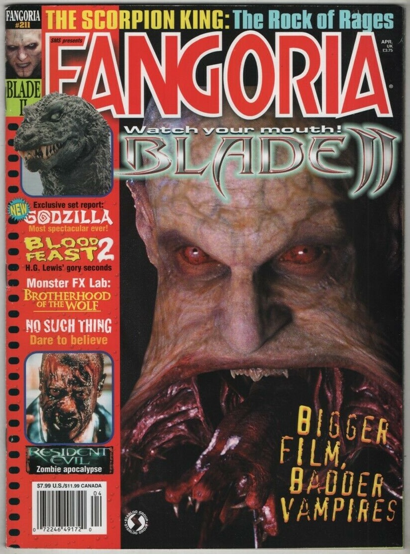 Fangoria # 211, April 2002 magazine back issue Fangoria magizine back copy 