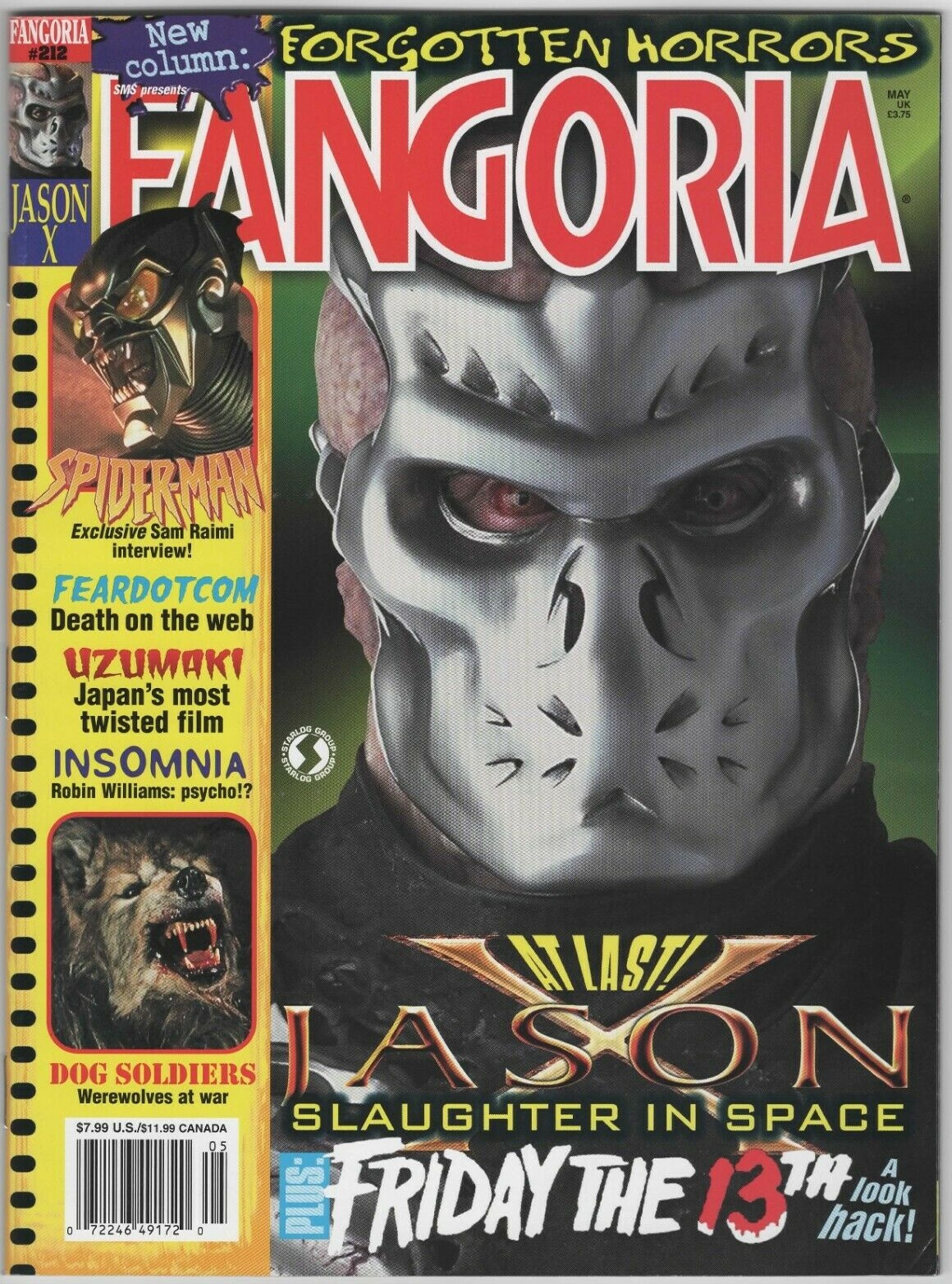 Fangoria # 212, May 2002 magazine back issue Fangoria magizine back copy 