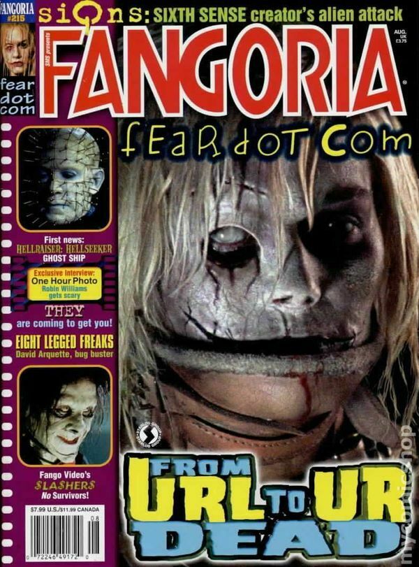 Fangoria # 215, August 2002 magazine back issue Fangoria magizine back copy 