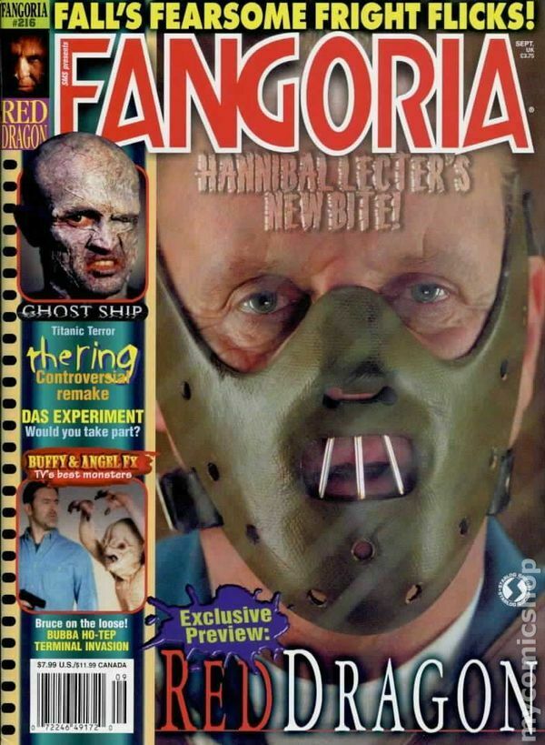 Fangoria # 216, September 2002 magazine back issue Fangoria magizine back copy 