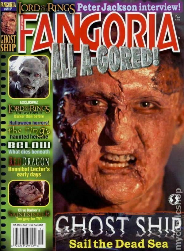 Fangoria # 217, October 2002 magazine back issue Fangoria magizine back copy 