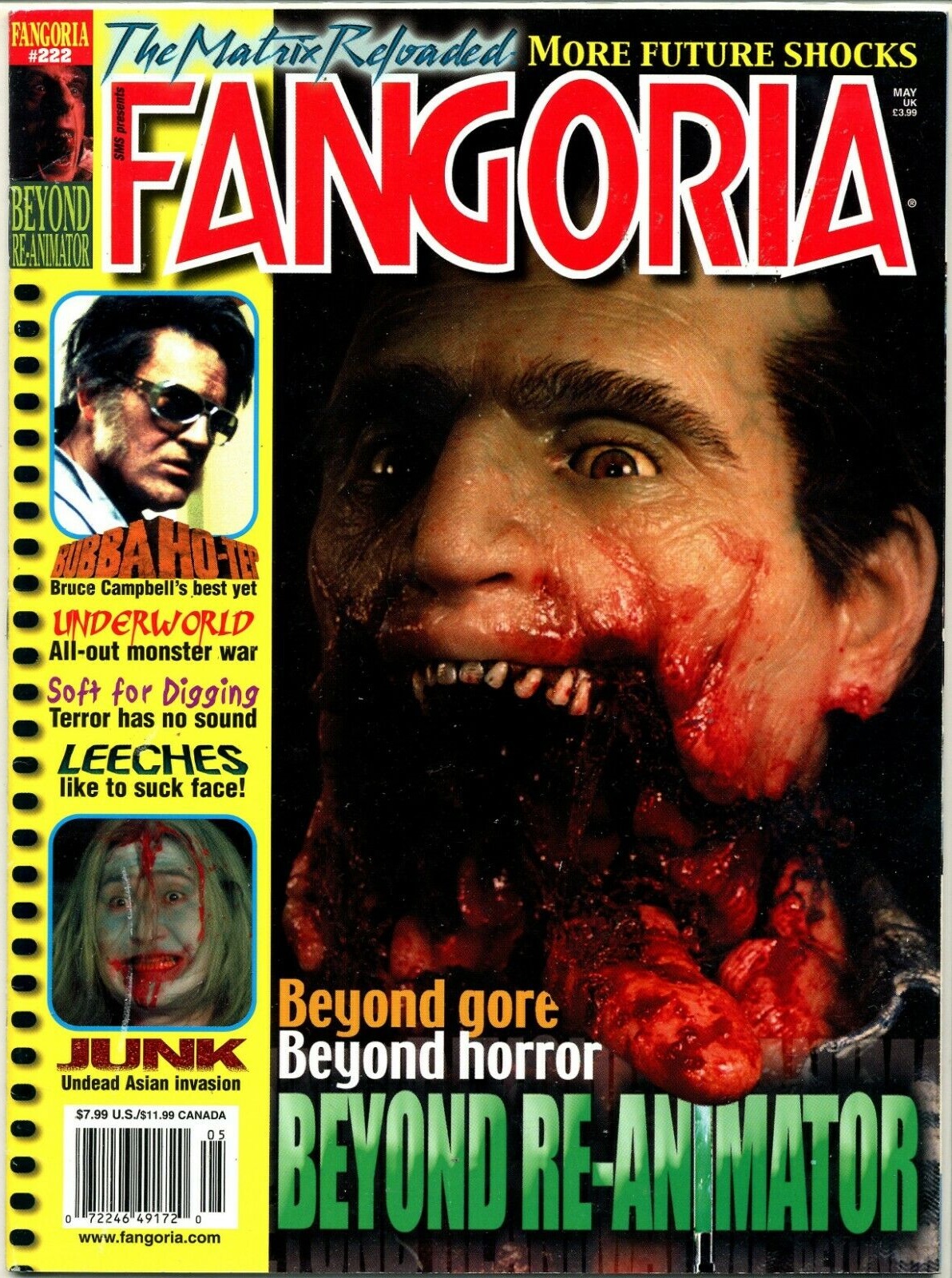 Fangoria # 222, May 2003 magazine back issue Fangoria magizine back copy 