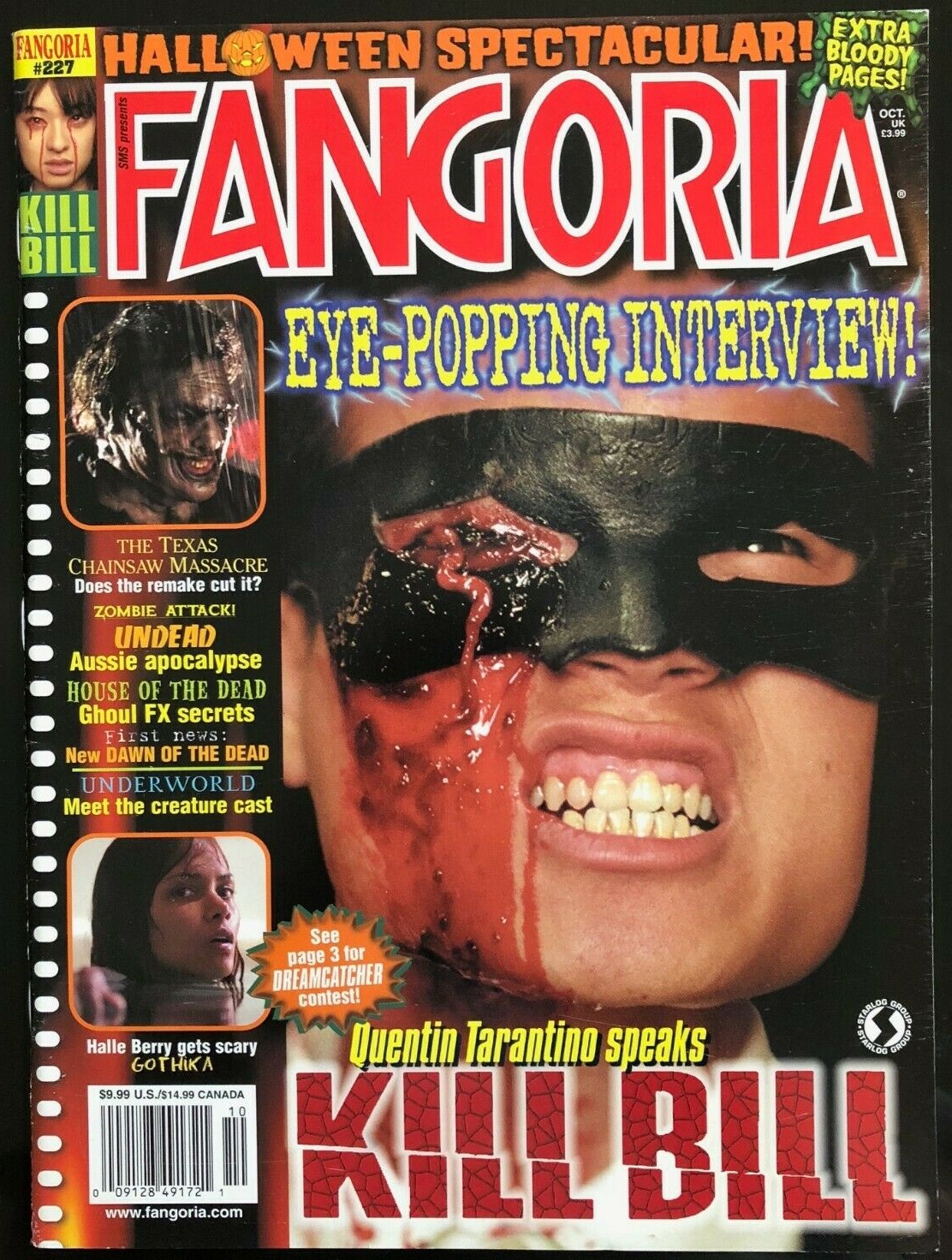 Fangoria # 227, October 2003 magazine back issue Fangoria magizine back copy 