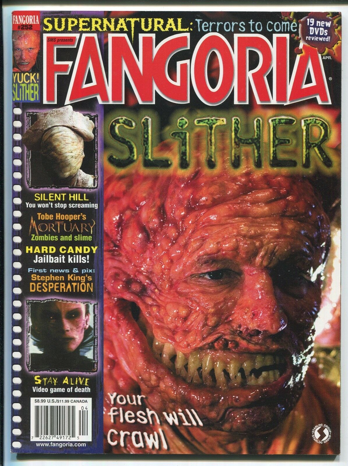 Fangoria # 252, April 2006 magazine back issue Fangoria magizine back copy 