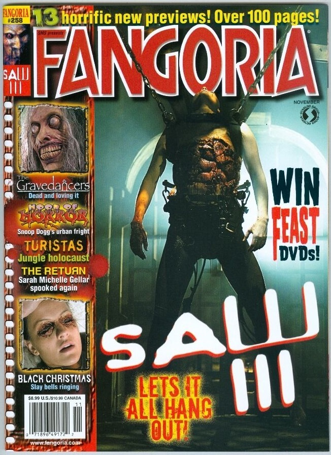 Fangoria # 258, November 2006 magazine back issue Fangoria magizine back copy 