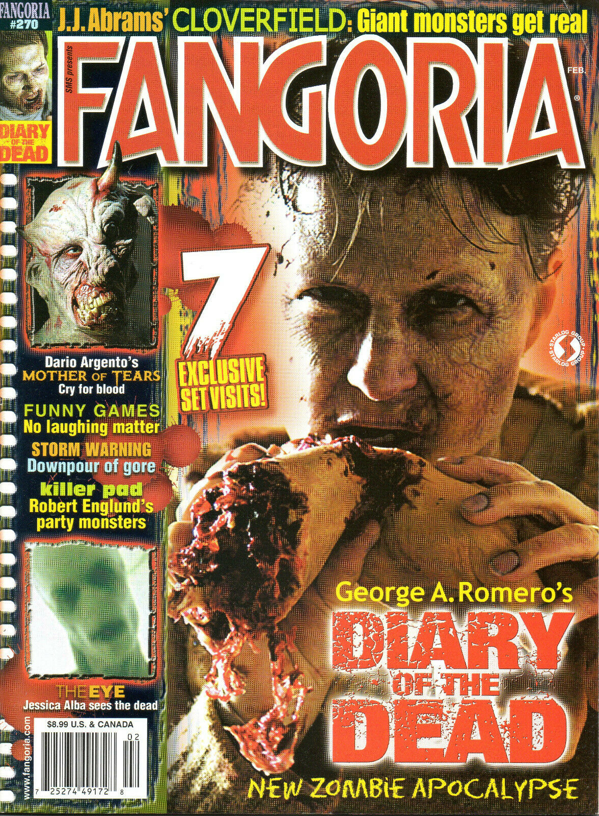 Fangoria # 270, February 2008 magazine back issue Fangoria magizine back copy 
