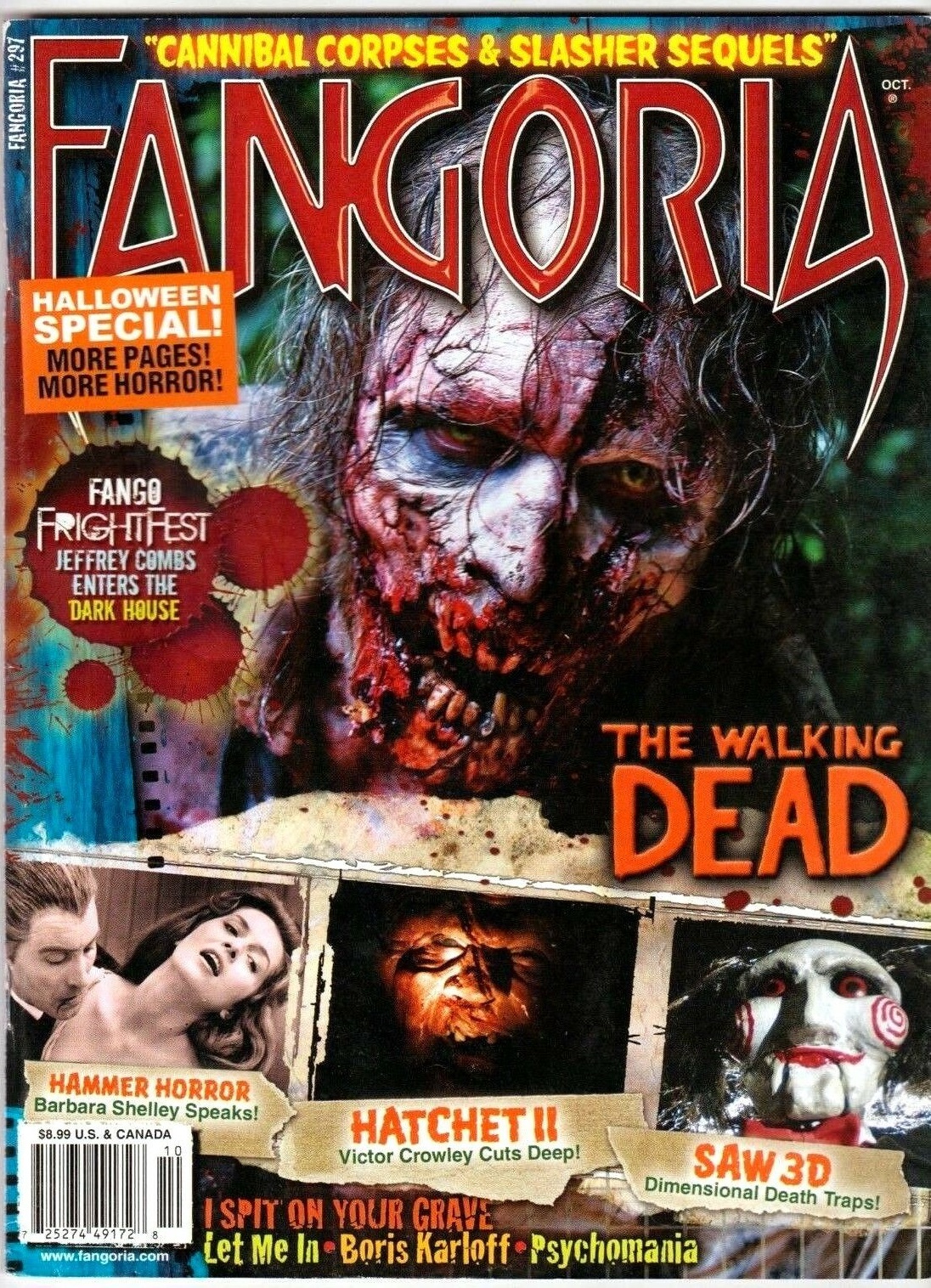 Fangoria # 297, October 2010 magazine back issue Fangoria magizine back copy 