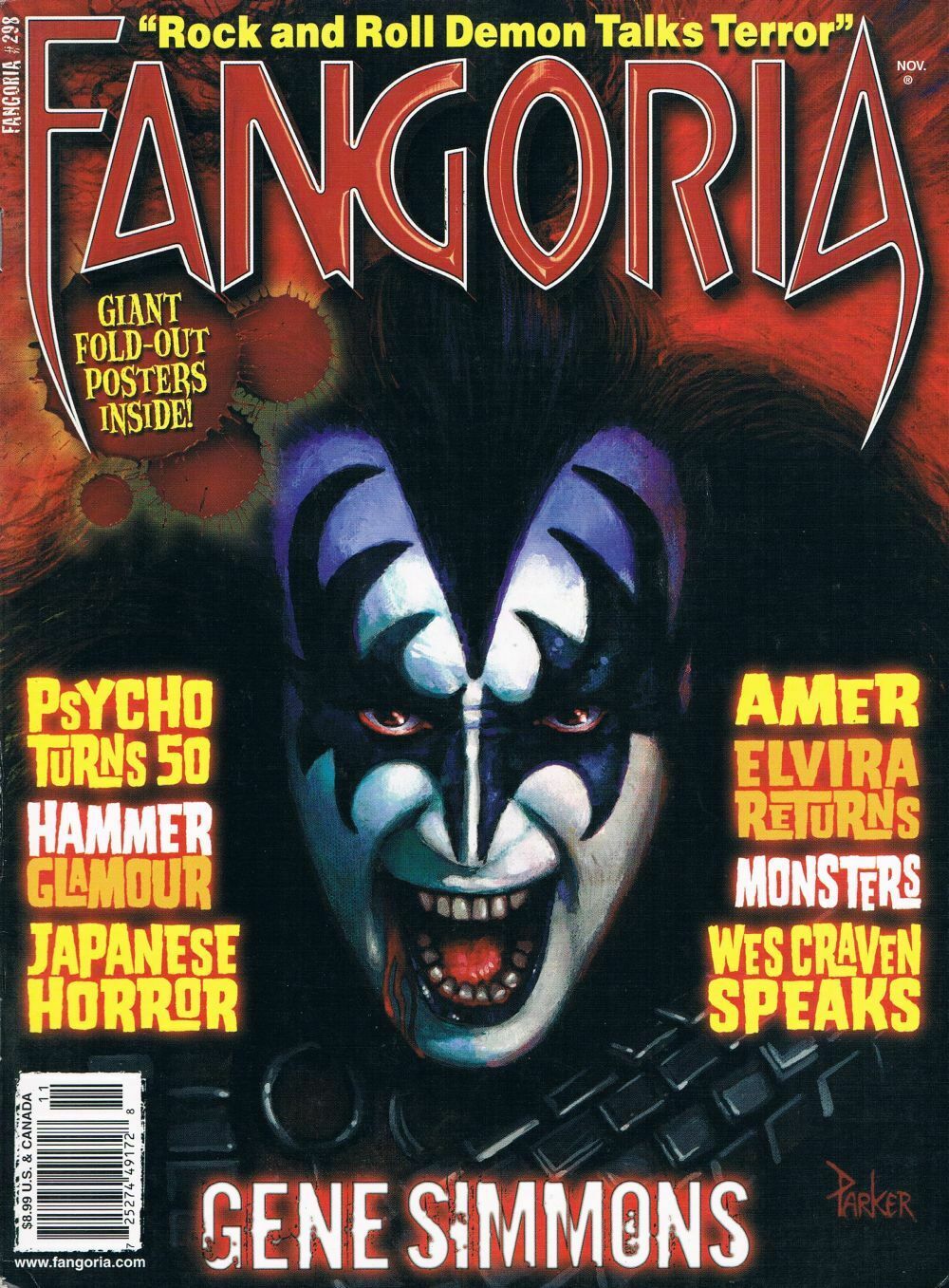 Fangoria # 298, November 2010 magazine back issue Fangoria magizine back copy 