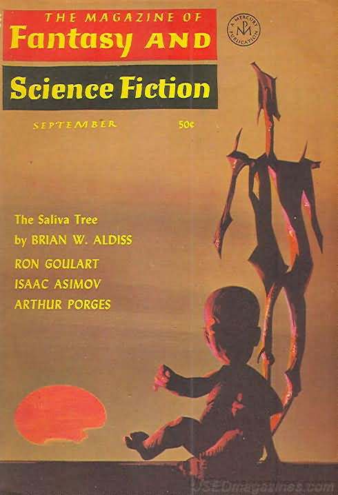 Fantasy & Science Fiction September 1965, Fantasy & Science Fiction September 1965 F&SF US Pulp Fiction Magazine Back Issue first published in 1949 by Mystery House Mercury Press. September 50c., September 50c