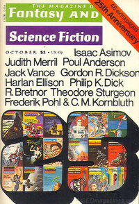 Fantasy & Science Fiction October 1974 magazine back issue cover image