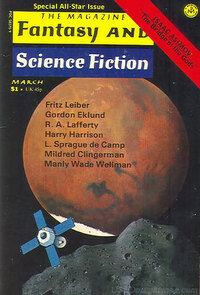 Fantasy & Science Fiction March 1975 magazine back issue cover image
