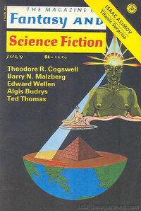 Fantasy & Science Fiction July 1975 magazine back issue cover image