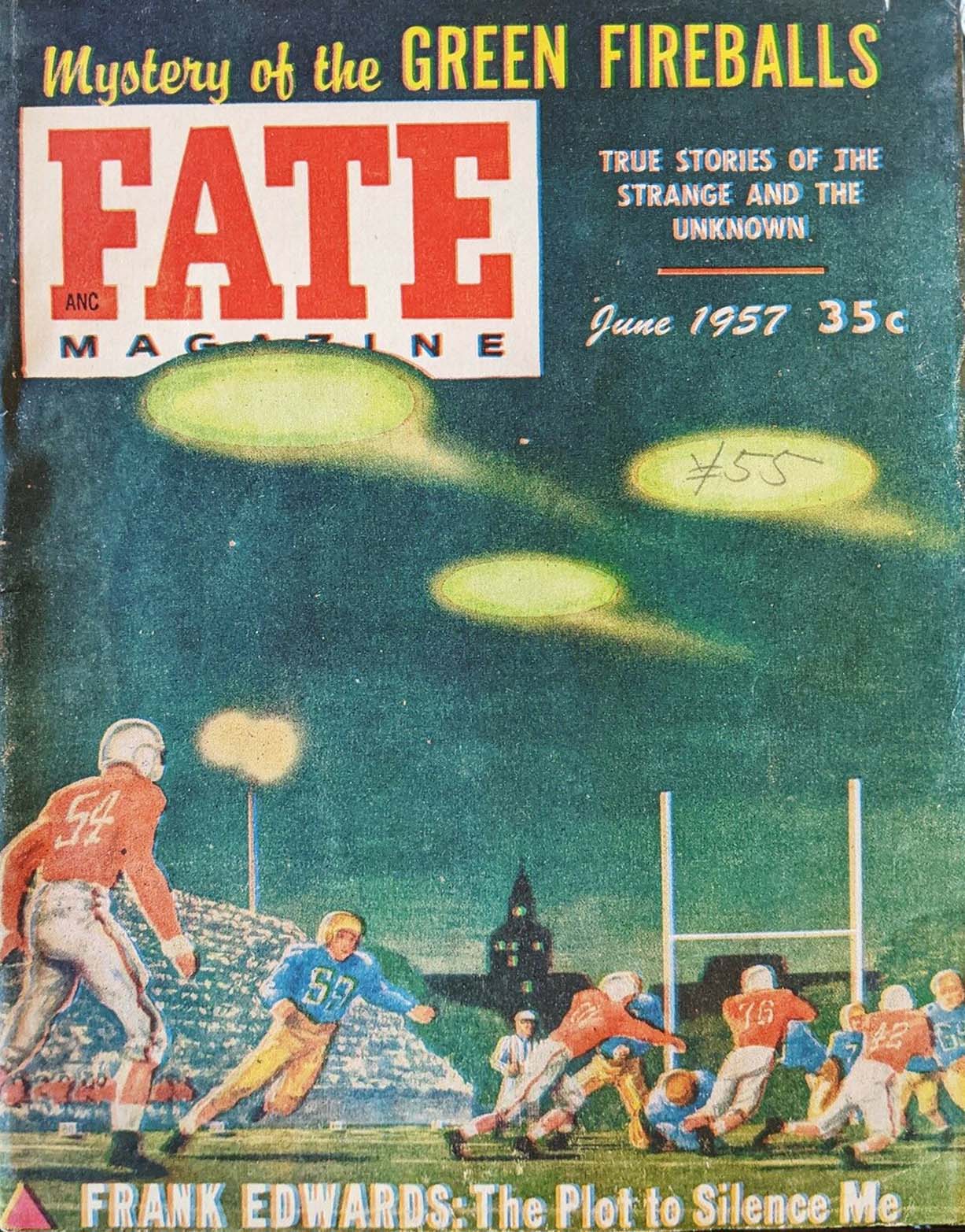 Fate June 1957, Fate June 1957 Paranormal Phenomena Vintage Pulp Magazine Back Issue Published by Clark Publishing Company. Mystery Of The Green Fireballs., Mystery Of The Green Fireballs