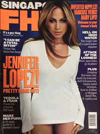 Jennifer Lopez magazine cover appearance FHM (Singapore) December 1999