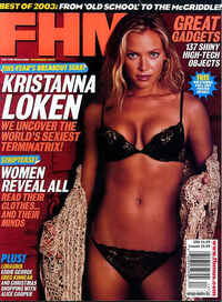 Kristanna Loken magazine cover appearance FHM UK December 2003