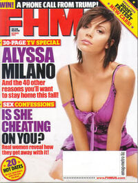 Alyssa Milano magazine cover appearance FHM UK October 2004