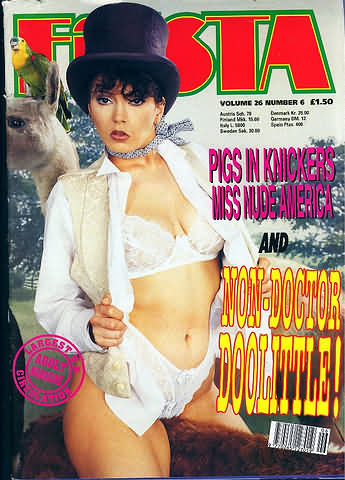 Fiesta Vol. 26 # 6 magazine back issue Fiesta magizine back copy Fiesta Vol. 26 # 6 British Softcore Pornographic Magazine Back Issue Published in the UK by Galaxy Publications Ltd. Covergirl & Centerfold Non-Doctor Doolittle Photographed by Pete Towelman.