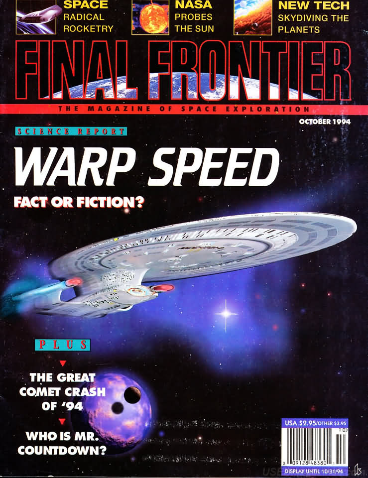Final Frontier October 1994 magazine back issue Final Frontier magizine back copy 