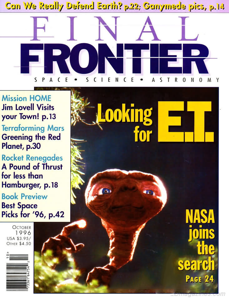 Final Frontier October 1996 magazine back issue Final Frontier magizine back copy 
