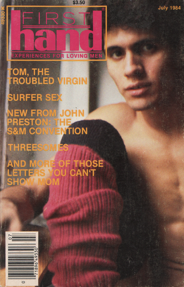 First Hand July 1984 magazine back issue First Hand magizine back copy Troubled Virgin,Surfer Sex, S&M  Convention,Threesomes,FIRST BLOWJOB,coming out of the closet