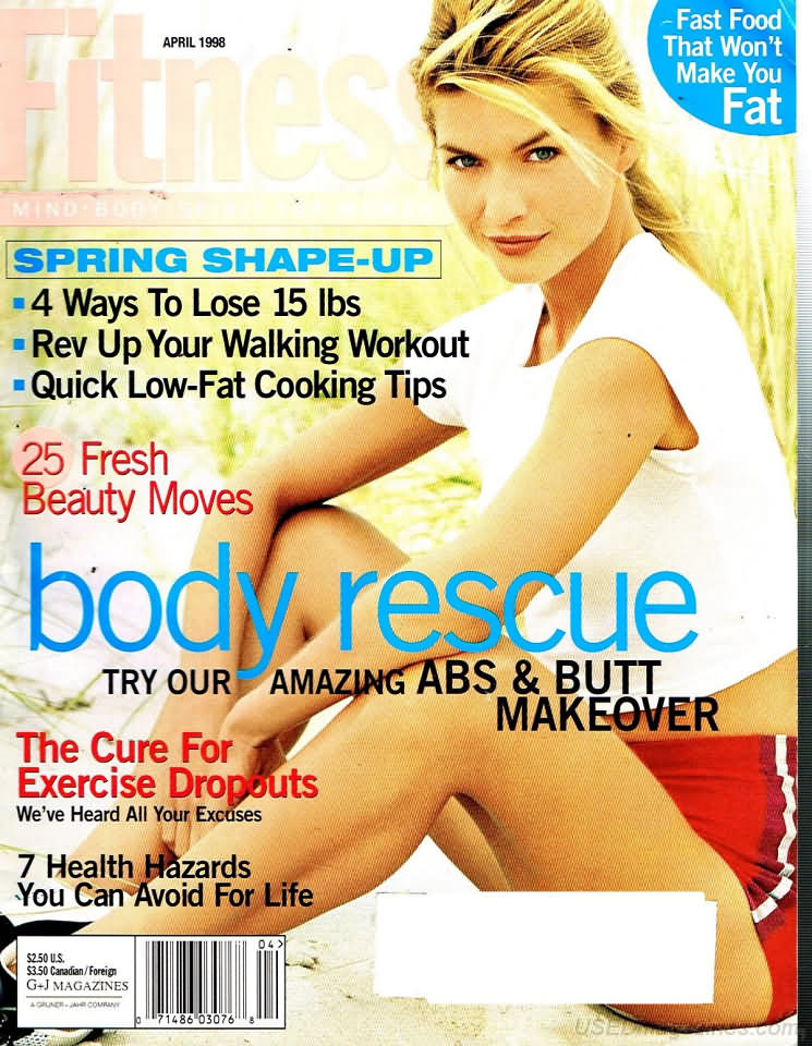 Fitness April 1998 magazine back issue Fitness magizine back copy 