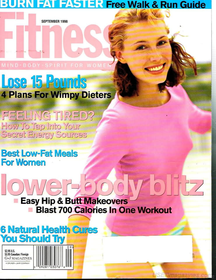 Fitness September 1998 magazine back issue Fitness magizine back copy 