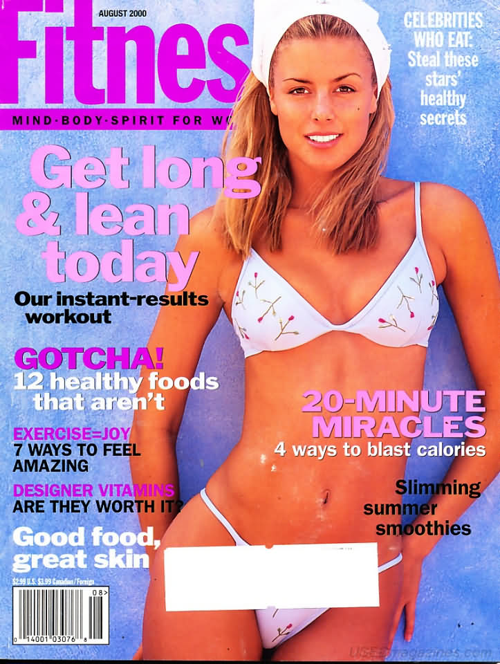 Fitness August 2000 magazine back issue Fitness magizine back copy 