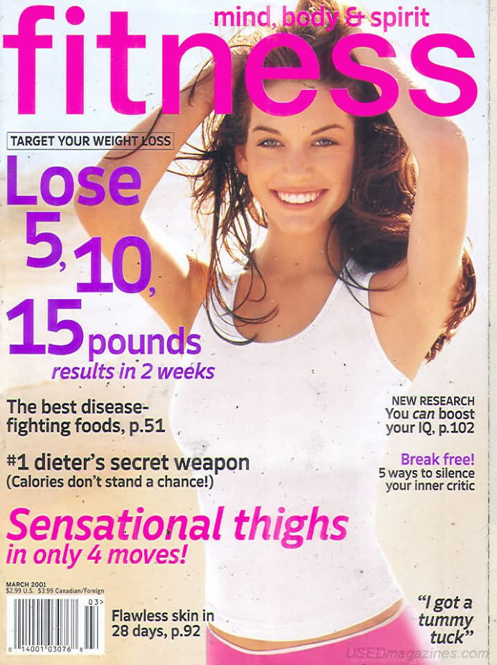 Fitness March 2001 magazine back issue Fitness magizine back copy 