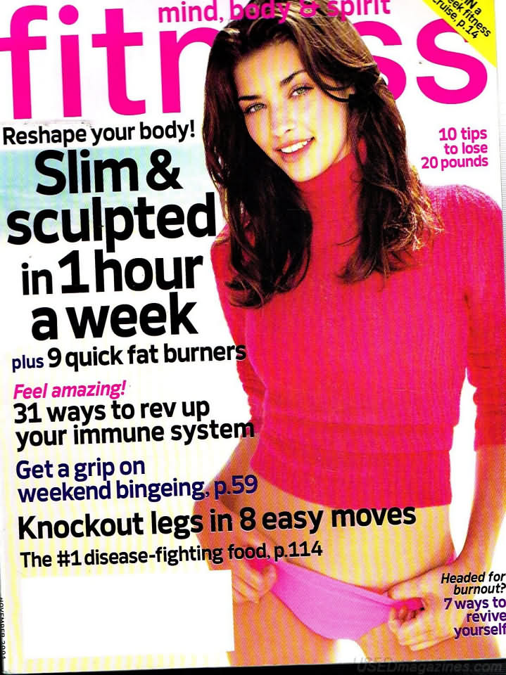 Fitness November 2001 magazine back issue Fitness magizine back copy 