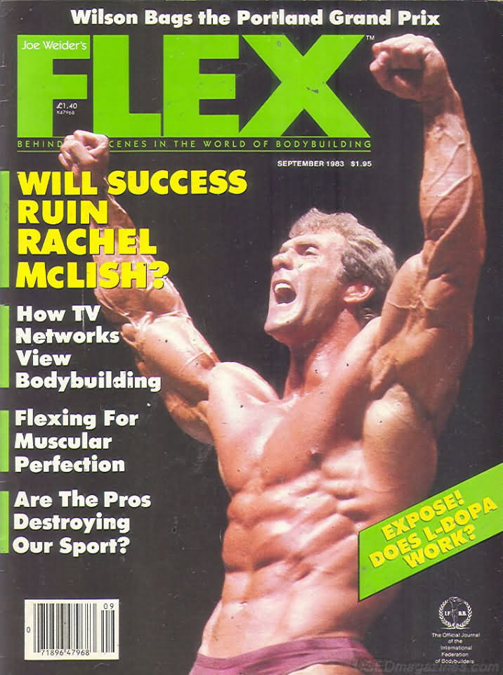 Flex September 1983 magazine back issue Flex magizine back copy Flex September 1983 Bodybuilding Magazine Back Issue Published by American Media in New York City. Will Success Ruin Rachel McLish?.