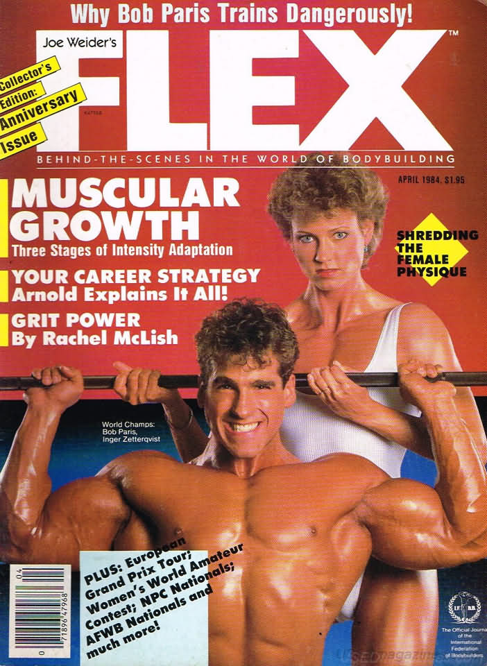 Flex April 1984 magazine back issue Flex magizine back copy Flex April 1984 Bodybuilding Magazine Back Issue Published by American Media in New York City. Muscular Growth Three Stages Of Intensity Adaption.