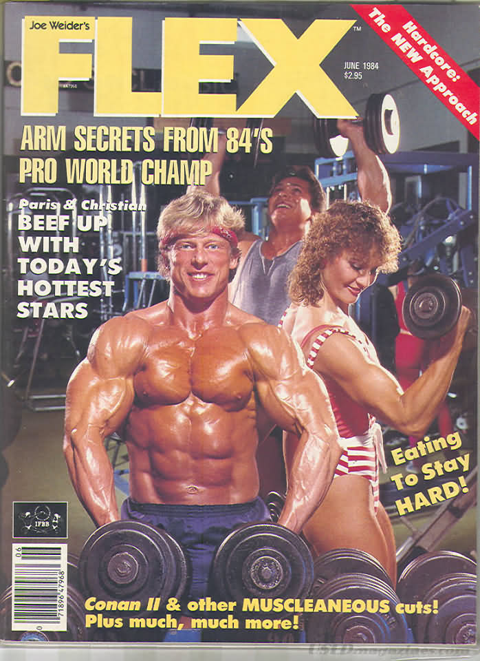 Flex June 1984 magazine back issue Flex magizine back copy Flex June 1984 Bodybuilding Magazine Back Issue Published by American Media in New York City. Arm Secrets From 84's Pro World Champ.