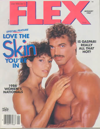 Flex January 1987 magazine back issue Flex magizine back copy Flex January 1987 Bodybuilding Magazine Back Issue Published by American Media in New York City. Love The Skin You're In.