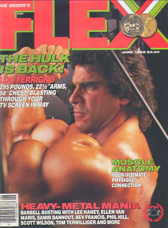 Flex June 1988 magazine back issue Flex magizine back copy Flex June 1988 Bodybuilding Magazine Back Issue Published by American Media in New York City. The Hulk Is Back!.