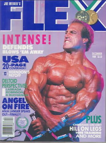 Flex December 1988 magazine back issue Flex magizine back copy Flex December 1988 Bodybuilding Magazine Back Issue Published by American Media in New York City. Intense! Defendis Blows Em Away.