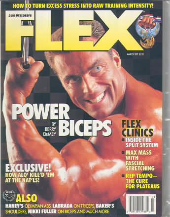 Flex March 1991 magazine back issue Flex magizine back copy Flex March 1991 Bodybuilding Magazine Back Issue Published by American Media in New York City. How To Turn Excess Stress Into Raw Training Intensity!.