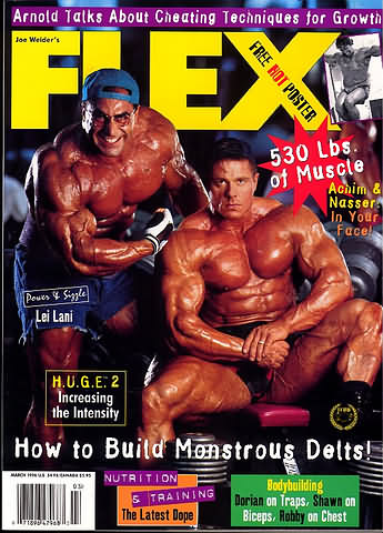 Flex March 1996 magazine back issue Flex magizine back copy Flex March 1996 Bodybuilding Magazine Back Issue Published by American Media in New York City. Arnold Talks About Cheating Techniques For Growth .