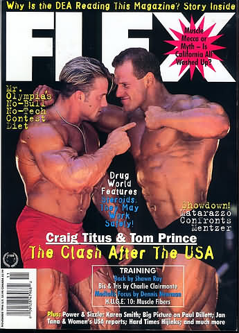 Flex November 1996 magazine back issue Flex magizine back copy Flex November 1996 Bodybuilding Magazine Back Issue Published by American Media in New York City. Why Is The DEA Reading This Magazine? Story Inside.
