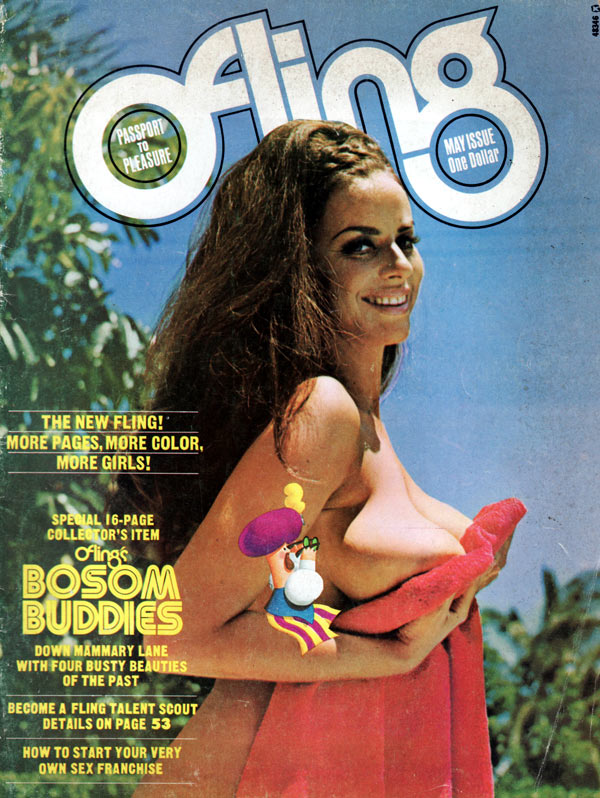Fling May 1972 magazine back issue Fling magizine back copy Passport to Pleasure Fling Magazine Vintage Archived 1972 issue May bosombuddies mammarylane flingta