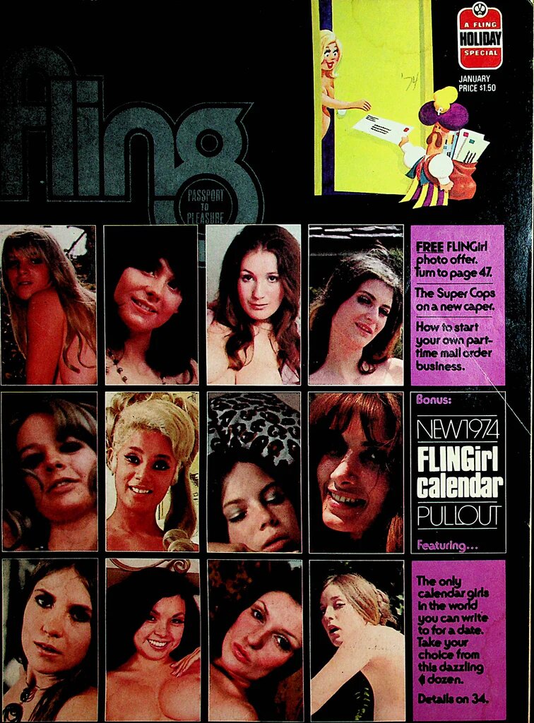 Fling January 1973 magazine back issue Fling magizine back copy Fling January 1973 Bra Busters Showcase Adult Magazine Back Issue Dedicated to Big Breast Lovers. .