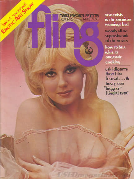 Fling November 1975 magazine back issue Fling magizine back copy Fling November 1975 Bra Busters Showcase Adult Magazine Back Issue Dedicated to Big Breast Lovers. New Crisis In The American Marriage Bed.