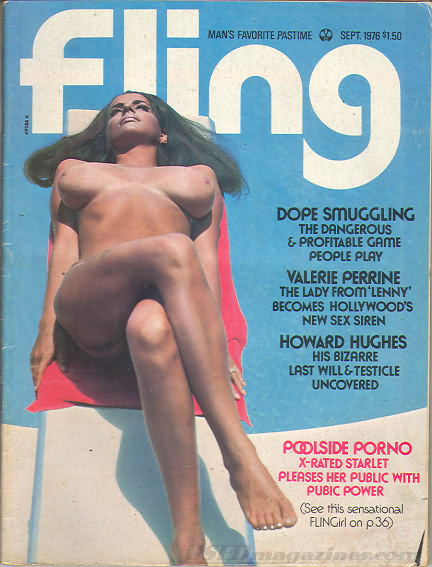 Fling September 1976 magazine back issue Fling magizine back copy Fling September 1976 Bra Busters Showcase Adult Magazine Back Issue Dedicated to Big Breast Lovers. Dope Smuggling The Dangerous & Profitable Game People Play.