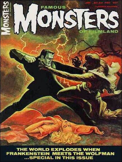 Famous Monsters of Filmland # 42 magazine back issue Famous Monsters of Filmland magizine back copy 