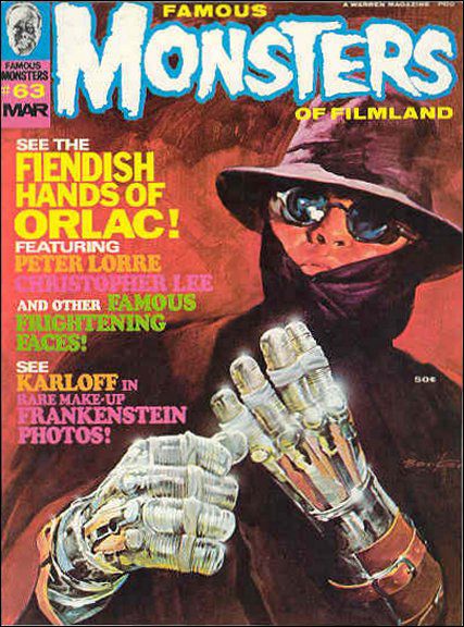 Famous Monsters of Filmland # 63 magazine back issue Famous Monsters of Filmland magizine back copy 