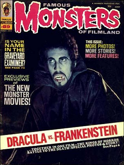 Famous Monsters of Filmland # 89 magazine back issue Famous Monsters of Filmland magizine back copy 